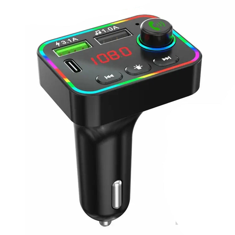 7 Color LED Backlit Light Bluetooth FM Transmitter and Dual USB Charger Reliable