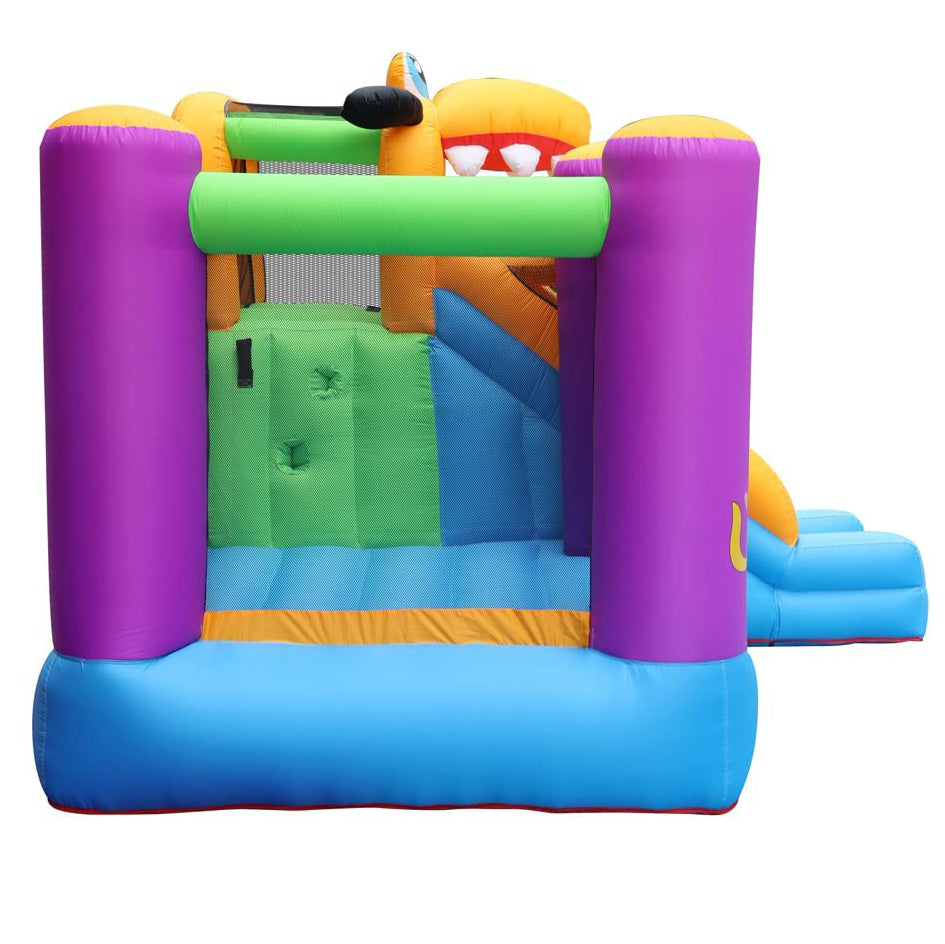 Green Dog Bouncy Castle House Slide and Jump 450W Blower Clearance Fake