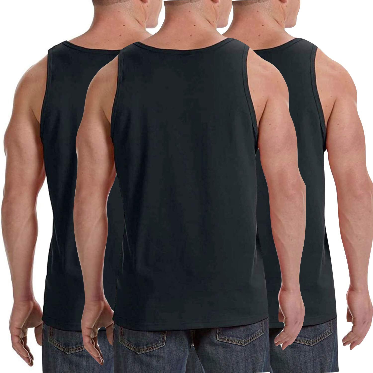 3-Pack: ToBeInStyle Men's Premium Cotton Muscle Tank Tops Visit New Cheap Pice