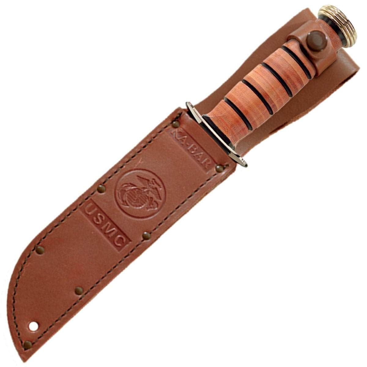 KA-BAR Brown Leather USMC Sheath, Fits 7 KA-BAR Knives - 1217S Outlet Extremely