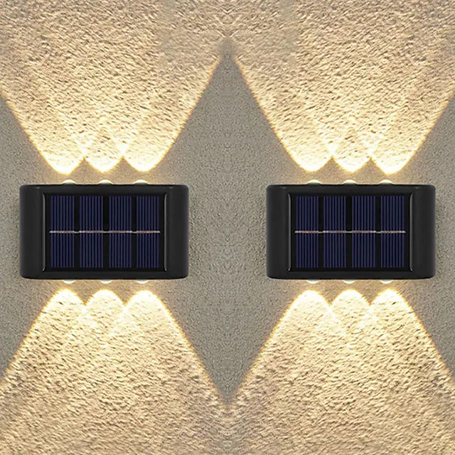 2-Pieces: Outdoor Wall Light Solar Waterproof LED Light Clearance Geniue Stockist