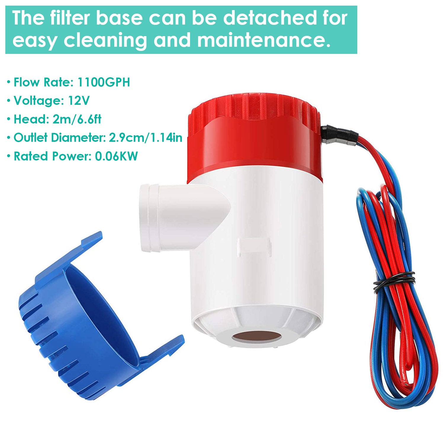 12V 1100GPH Submersible Marine Boat Bilge Non-Automatic Electric Water Pump Buy Cheap Pices