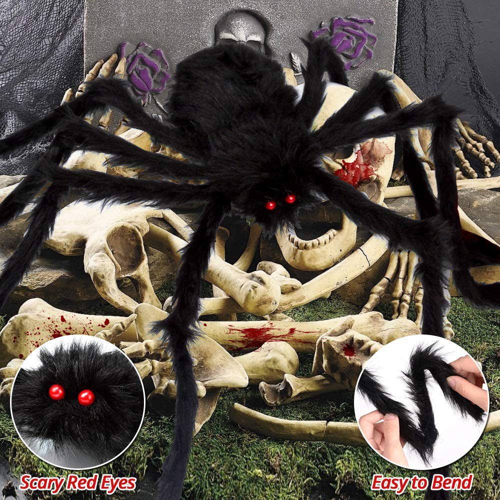 200 Halloween Spider Web and 59 Giant Spider Decoration Really Cheap