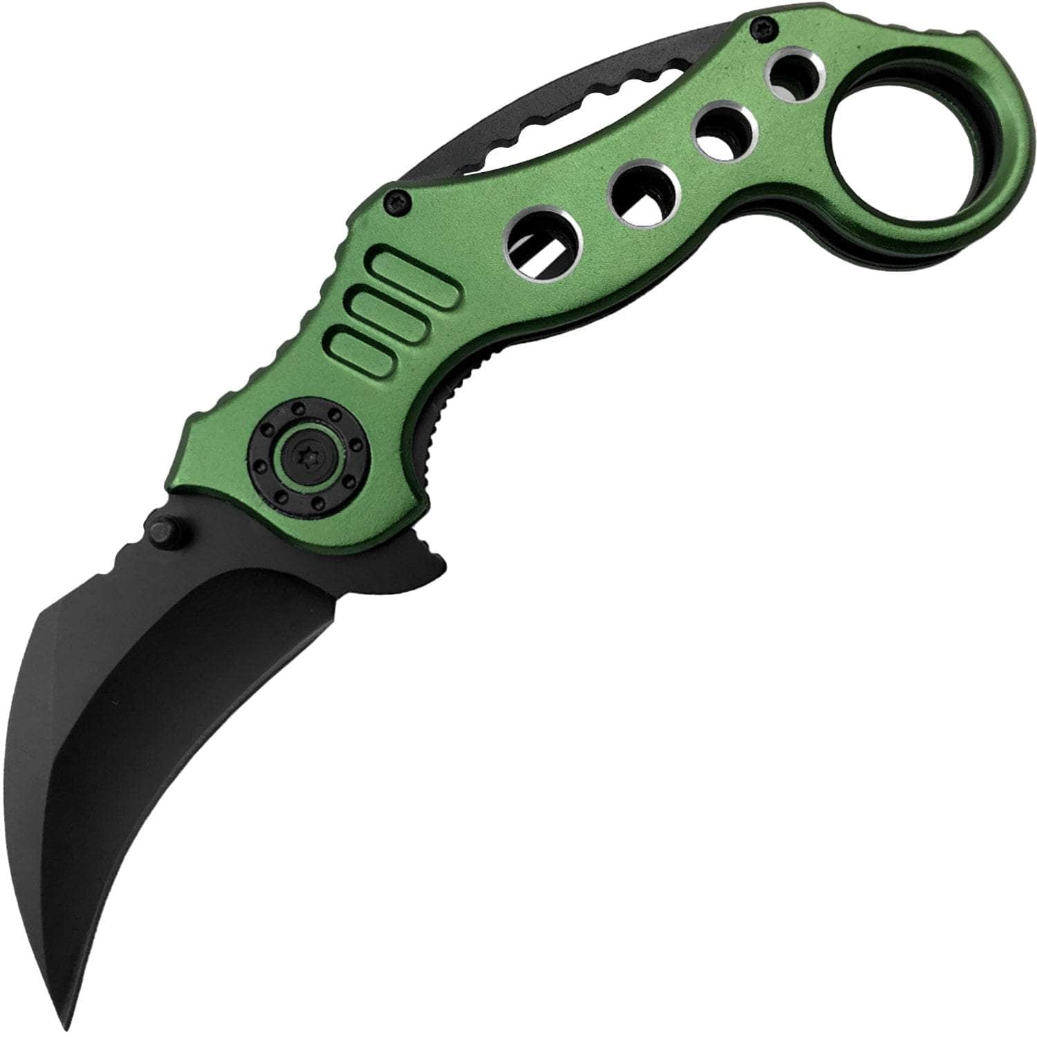 Tactical Extreme Karambit Knife, 3 Assisted Blade, Green Handle - ET01RN Low Pice Fee Shipping Sale Online