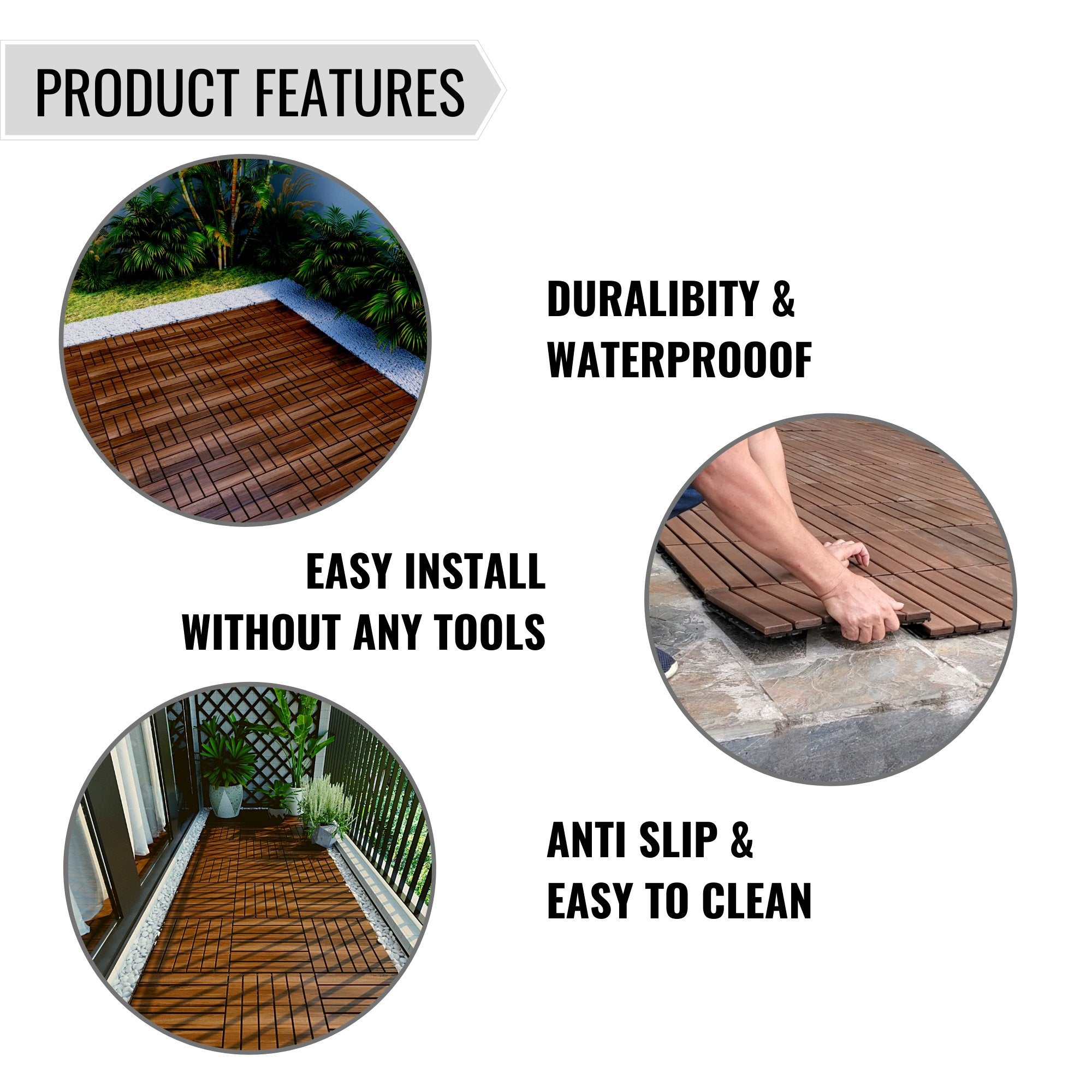 12 x 12 Square Teak Interlocking Deck Tiles Buy Cheap Best Sale