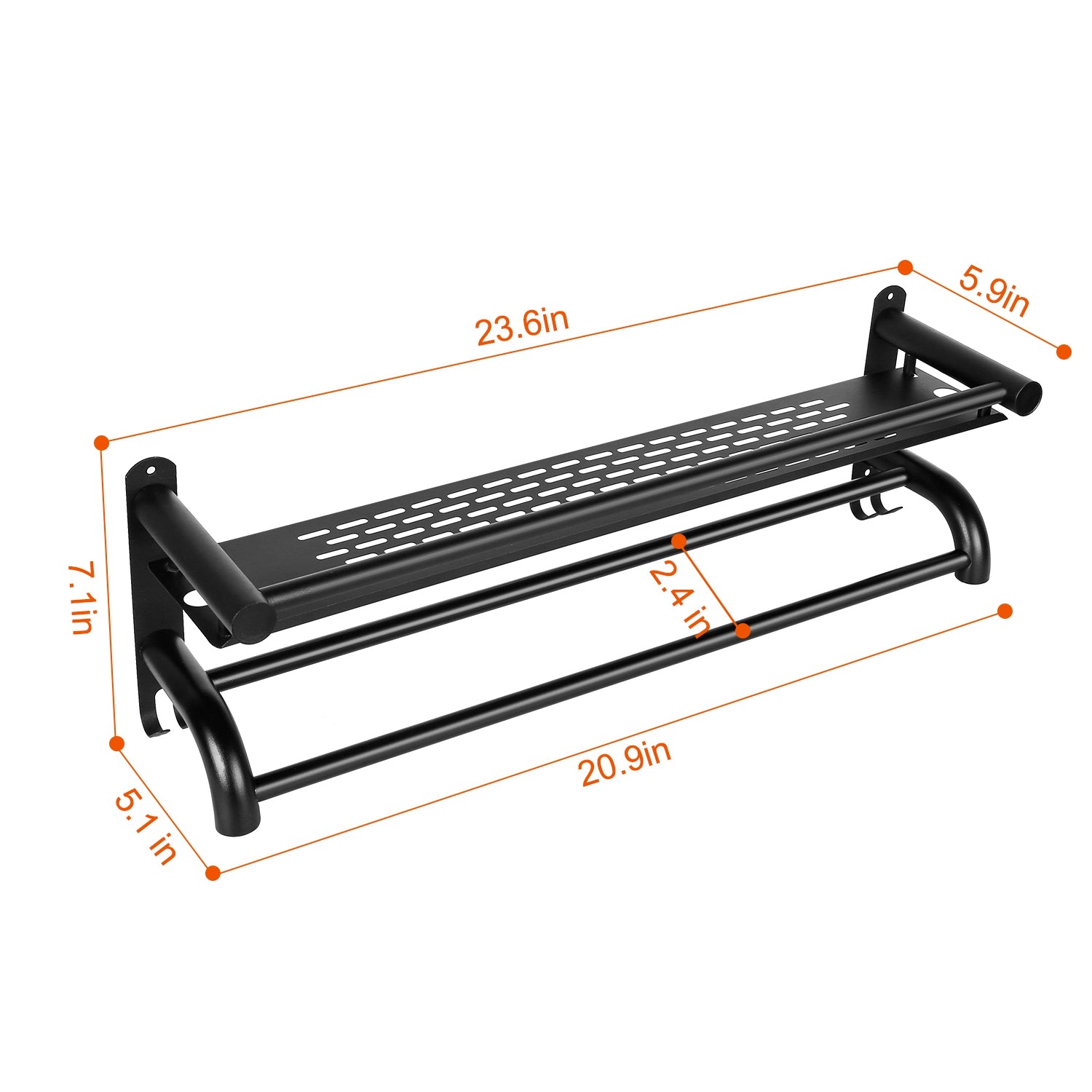 2-Tier Wall Mounted Towel Rack Cheap Sale Finishline