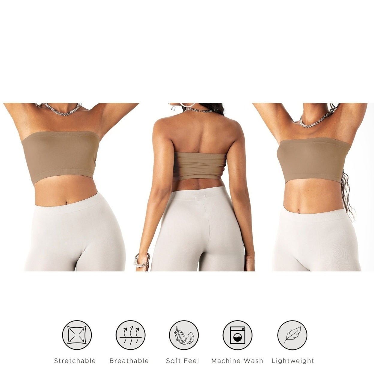 3-Pack: Women's Seamless Strapless Bandeau Crop Tube Top Bra Bralettes Sale Reliable