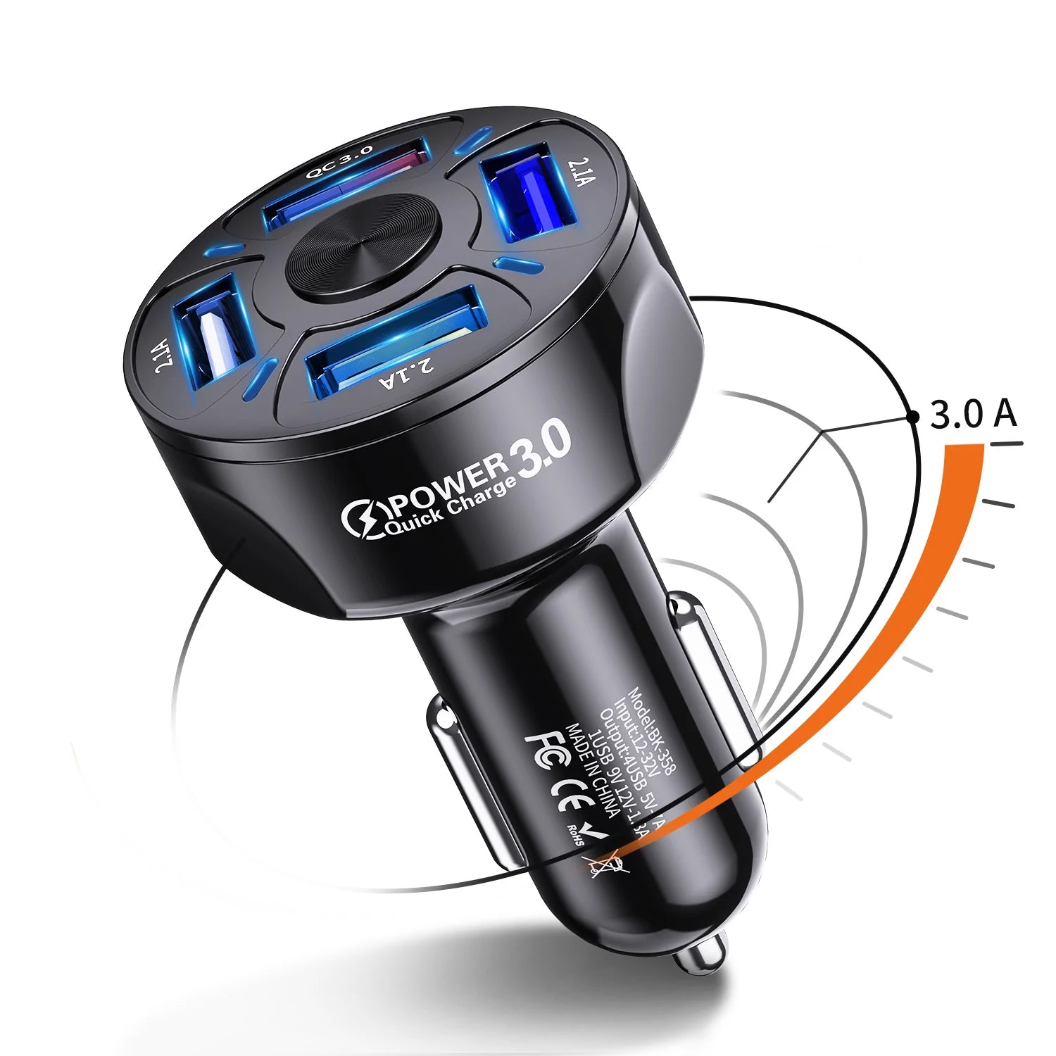 XIA LED 4 Port Rapid Car Charger Many Kinds Of Cheap Pice