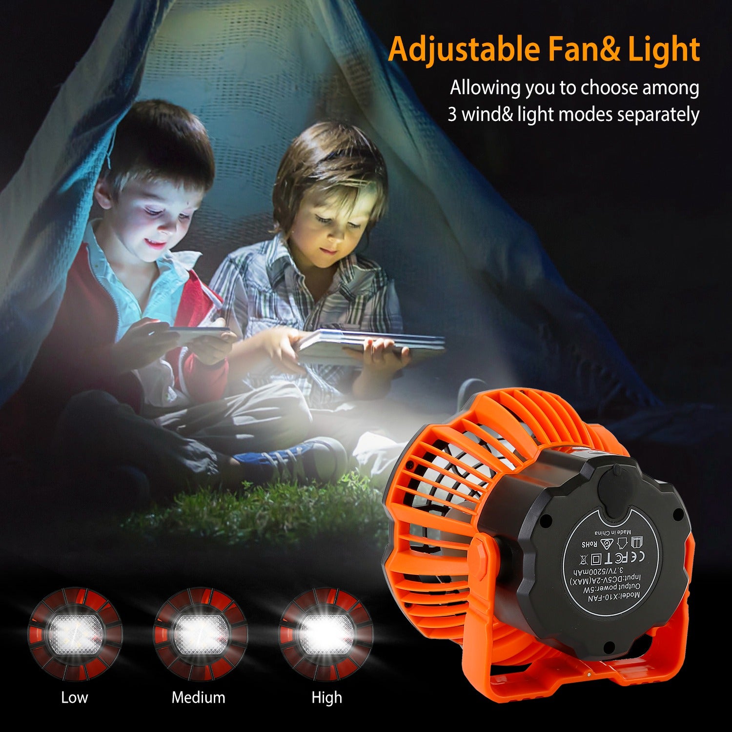 2-in-1 Portable Camping Lantern Electric Fan Sale Ebay