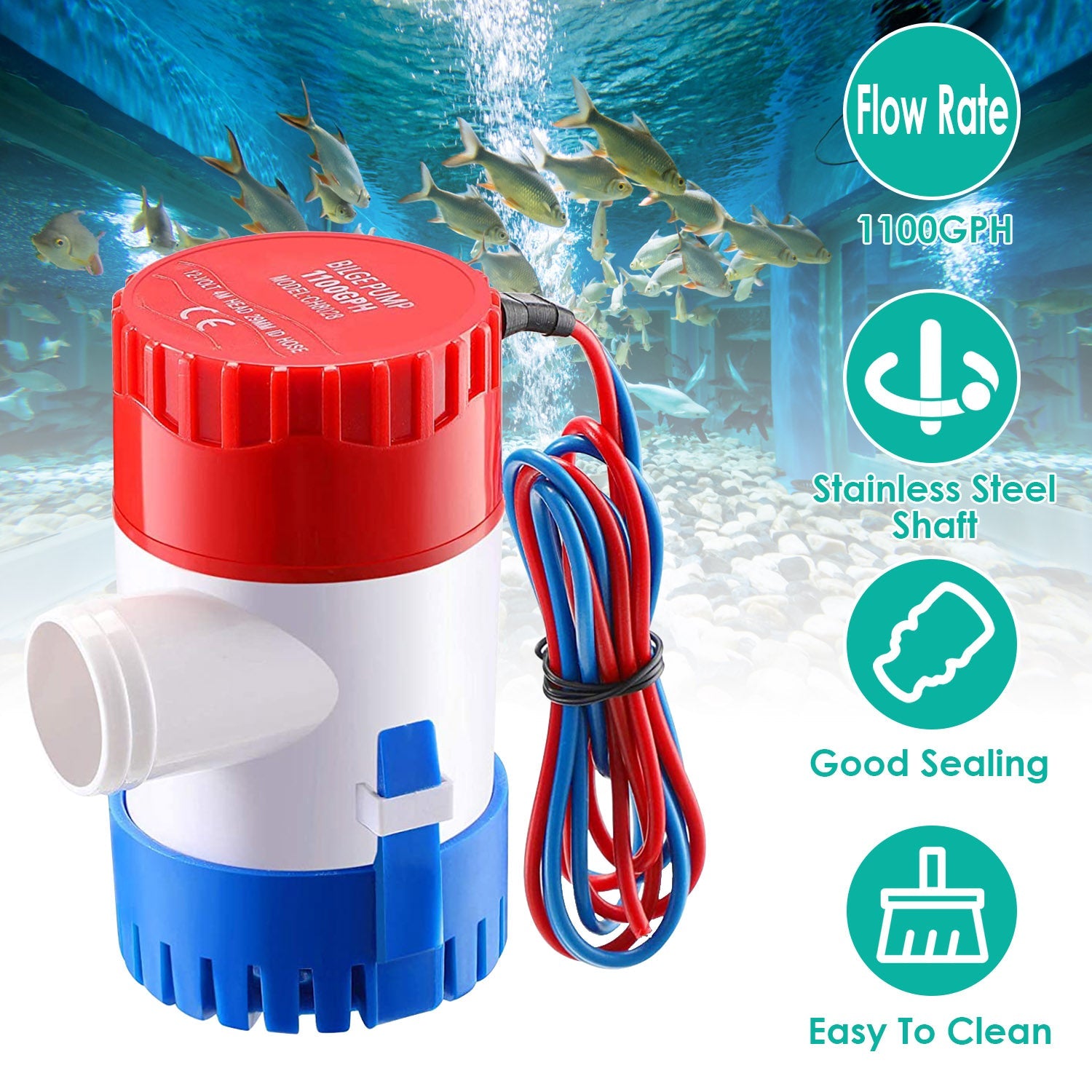 12V 1100GPH Submersible Marine Boat Bilge Non-Automatic Electric Water Pump Buy Cheap Pices