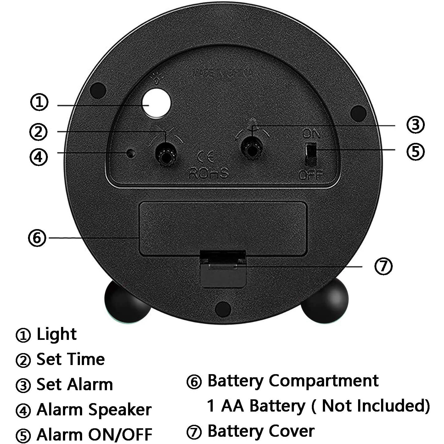 4 Super Silent Non Ticking Analog Alarm Clock with Night Light Online For Sale