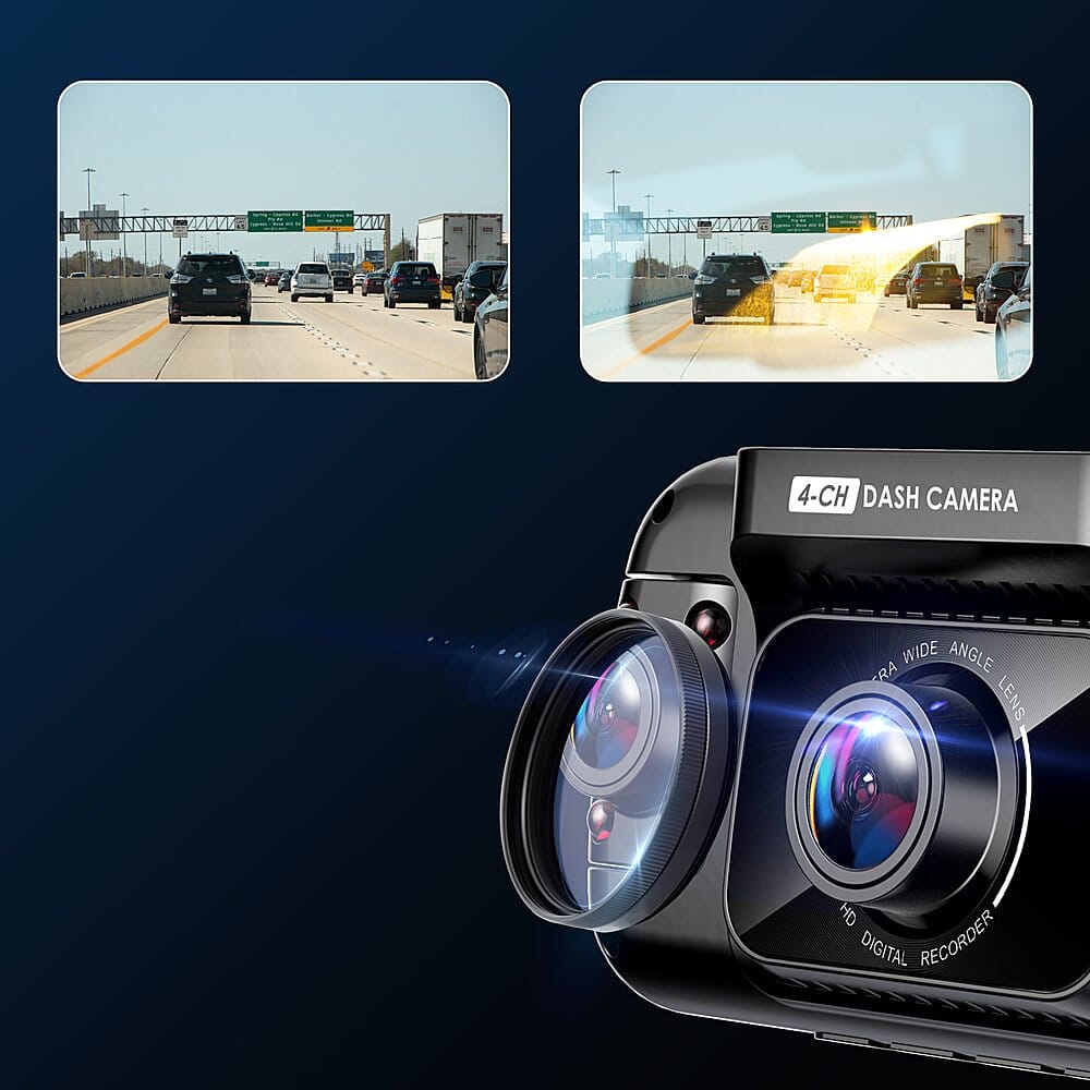 Rexing - R4 4 Channel Dash Cam with All Around 1080p Resolution, Wi-Fi, and GPS - Black  (Refurbished) Free Shipping Online