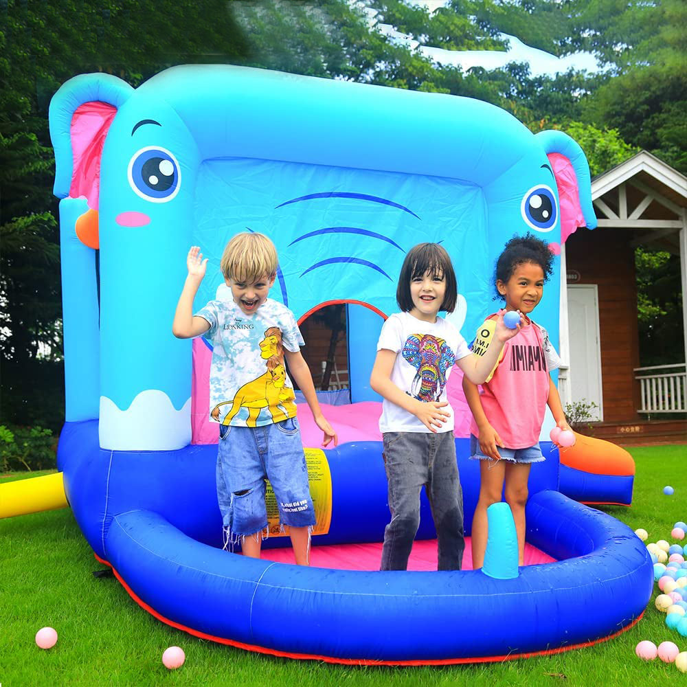 Blue Elephant Bouncy Castle House with 350W Blower 2025 New