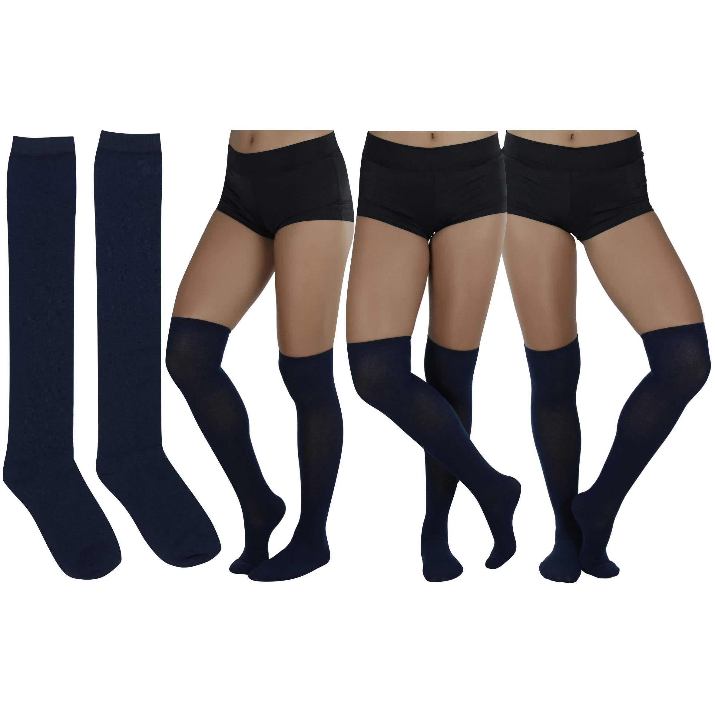 6-Pack: ToBeInStyle Classic Cotton Blend Uniform Knee-High Socks View Cheap Online