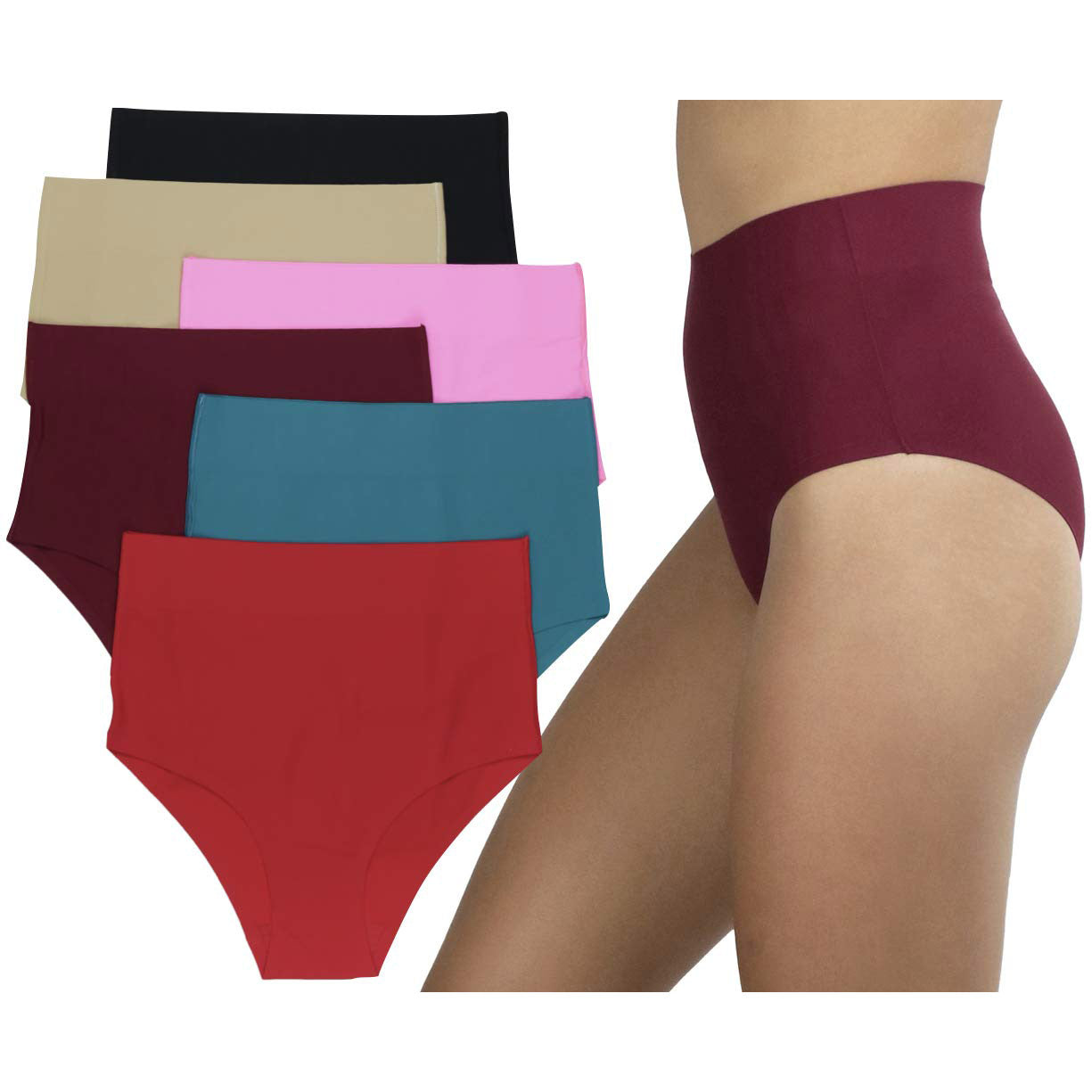 6-Pack: ToBeInStyle Women's Laser Cut High Waisted Panties Shop Sale Online