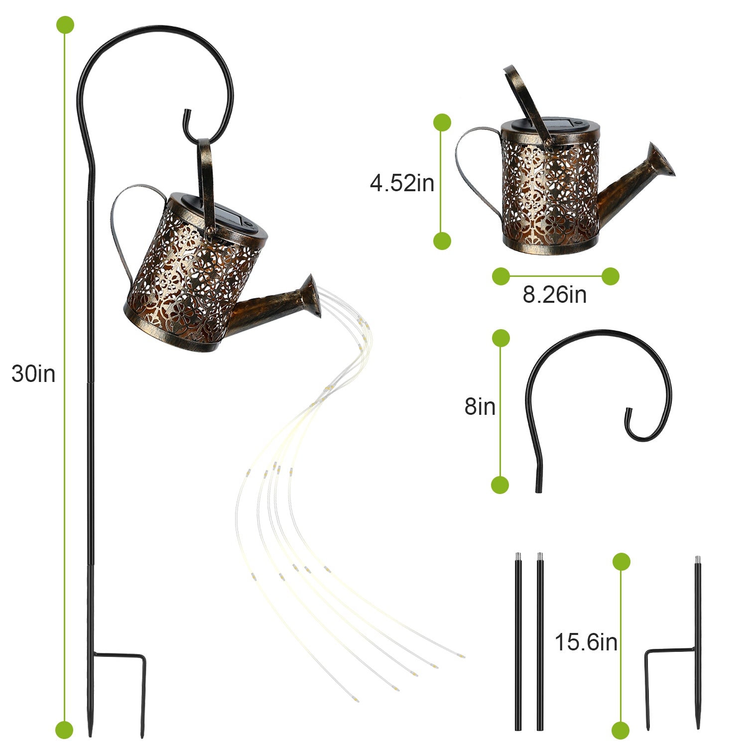 Solar Watering Can Powdered String Light Stake Outlet Locations Cheap Online