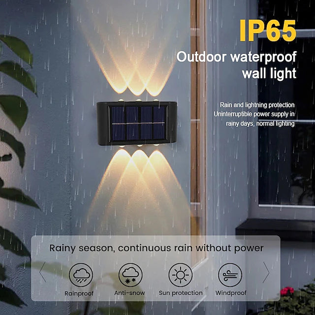 2-Pieces: Outdoor Wall Light Solar Waterproof LED Light Clearance Geniue Stockist