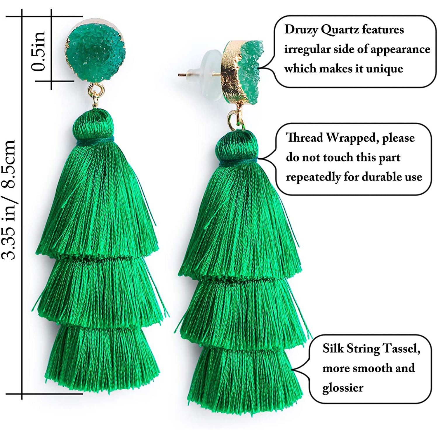 Me&Hz Colorful Layered Tassel Earrings Discount The Cheapest