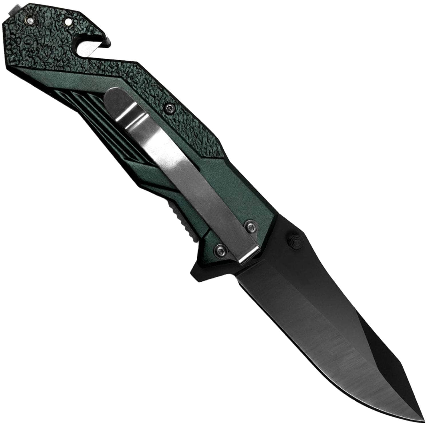 Alpha Tactical Glass Breaking Folding Knife, 3.25 Blade, Green Handle EW-859 / SP-859 In China Cheap Online