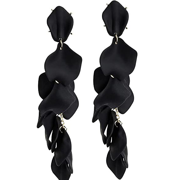 Long Acrylic Rose Petal Earrings Discount Online Online