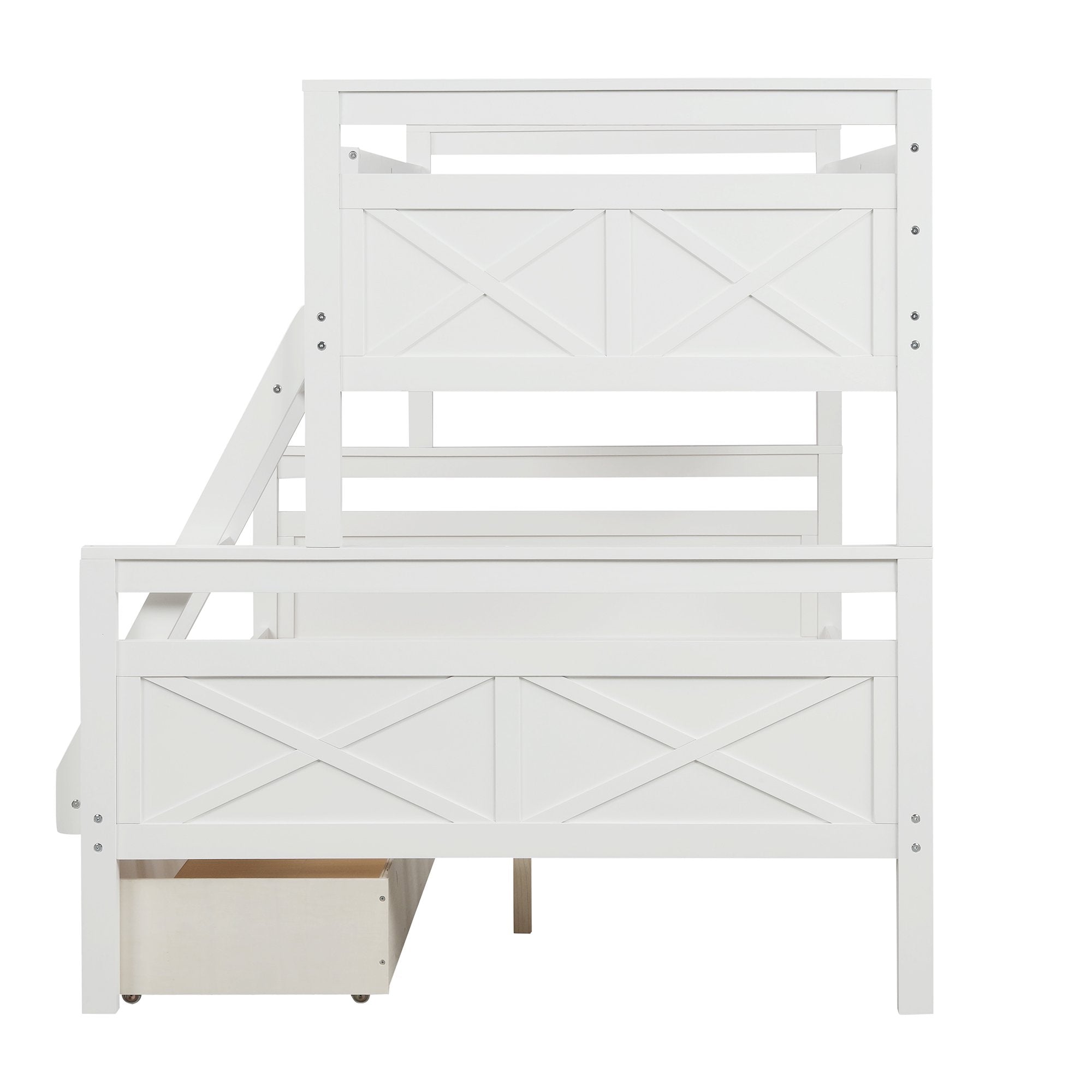 Twin over Full Bunk Bed with 2 Storage Drawers Geniue Stockist Online