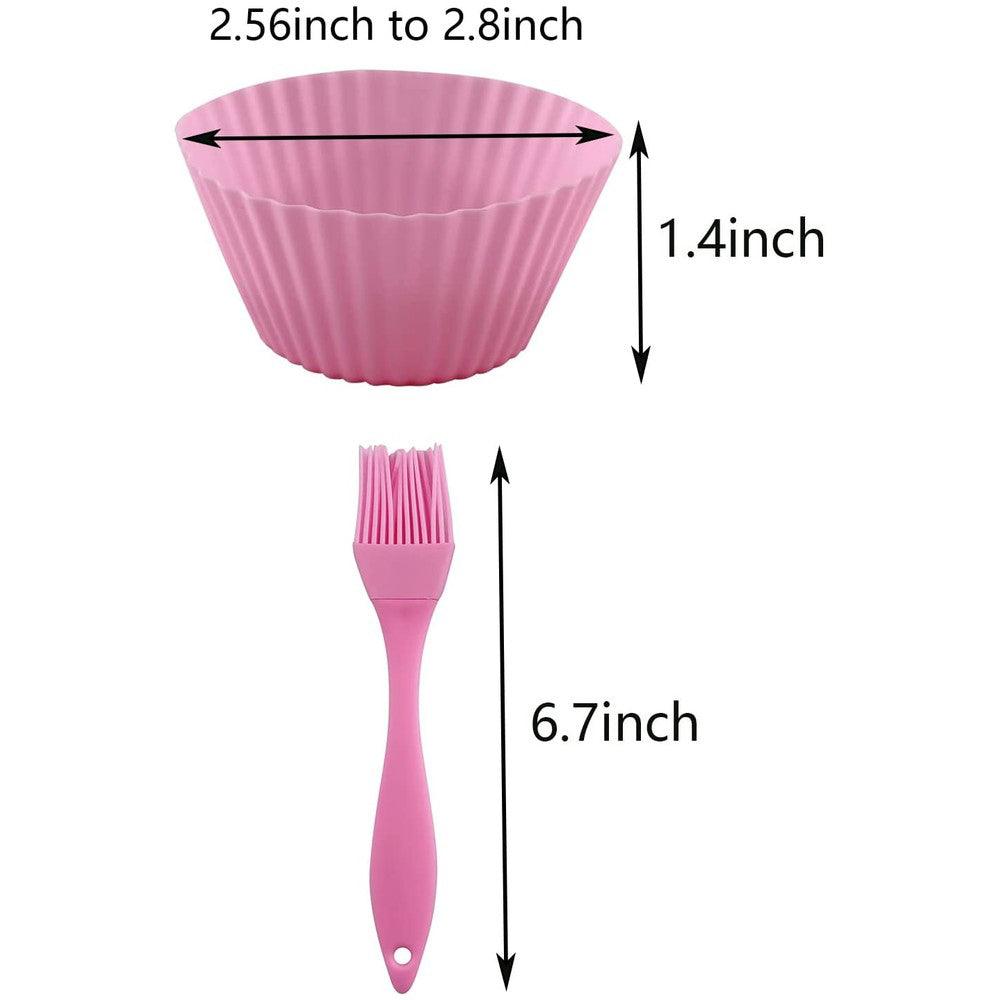 24-Piece: Silicone Baking Cups with Silicone Brush Top Quality For Sale