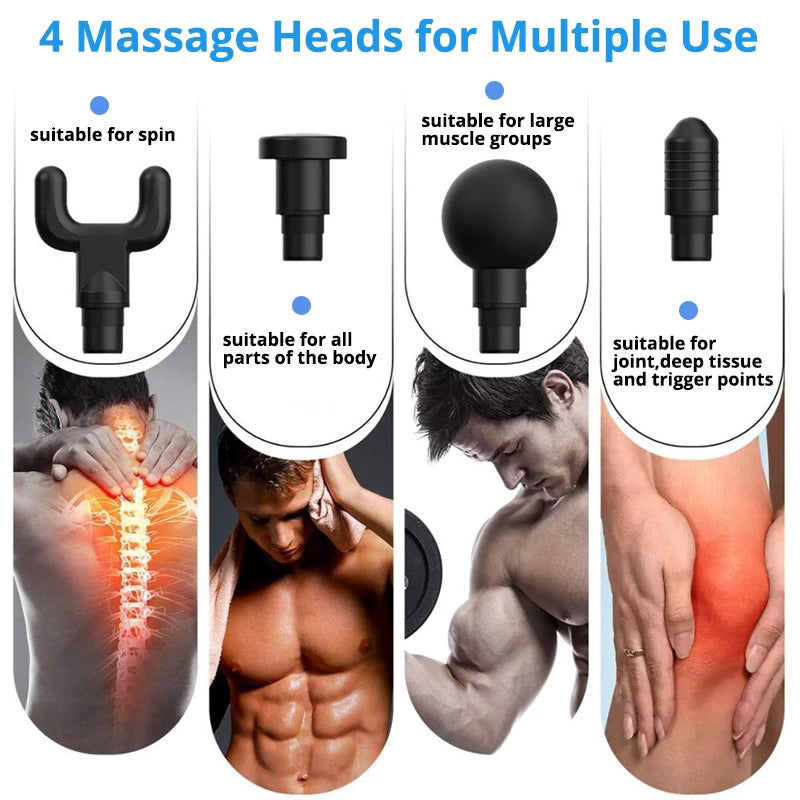 Deep Tissue Massage Gun with Interchangeable Heads Fashionable