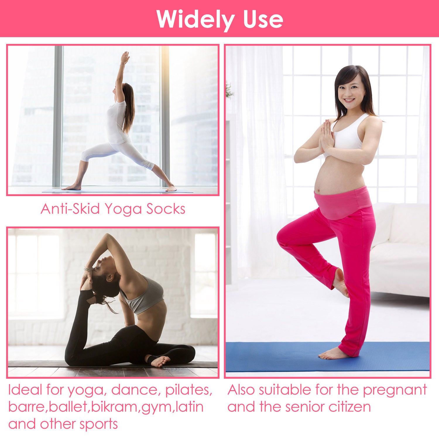 6-Pack: Women Yoga Socks with Straps Non-Slip Grips 100% Original Sale Online