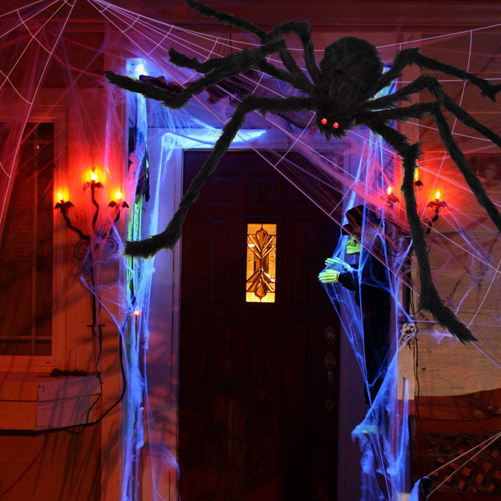 200 Halloween Spider Web and 59 Giant Spider Decoration Really Cheap