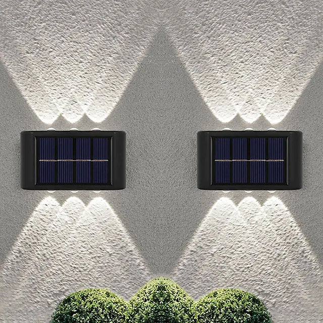 2-Pieces: Outdoor Wall Light Solar Waterproof LED Light Clearance Geniue Stockist