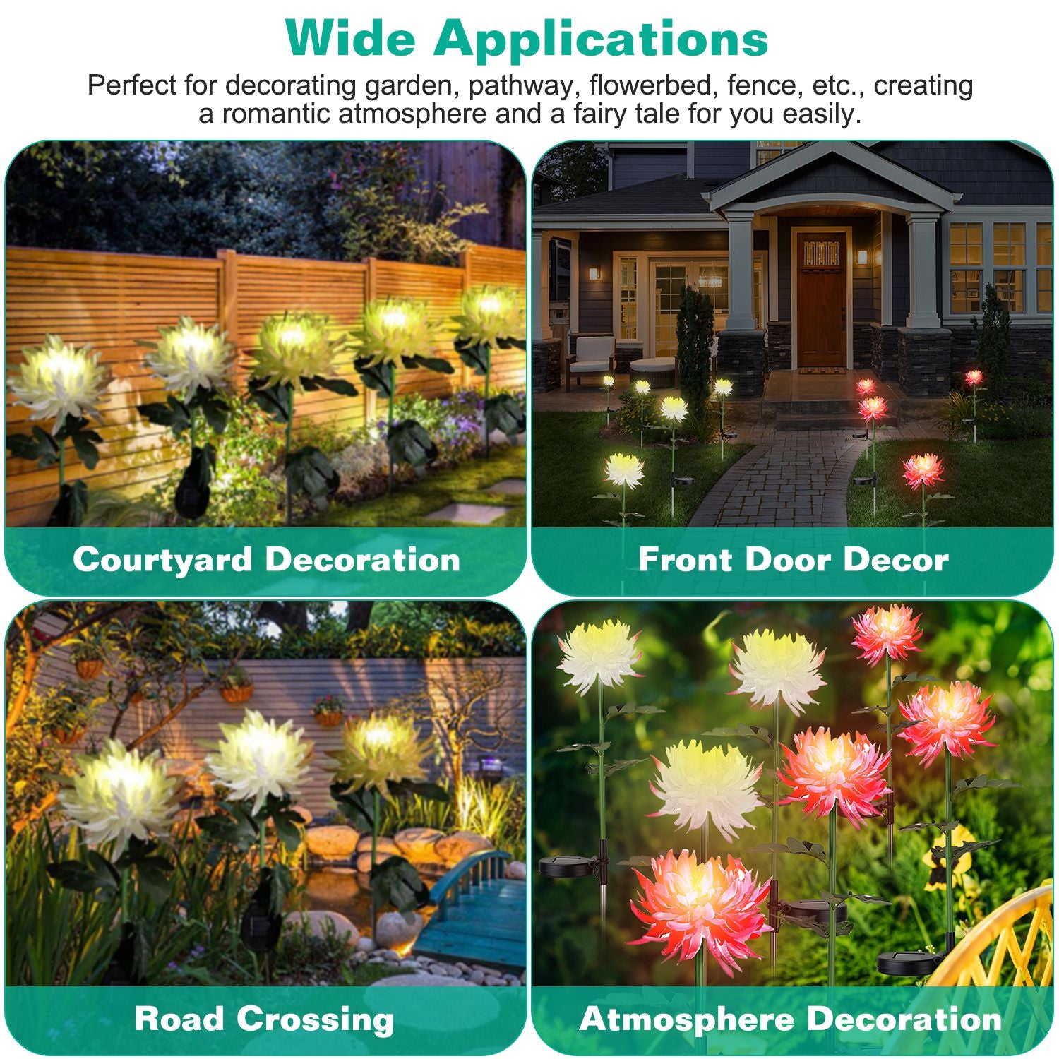 2-Pack: Solar LED Chrysanthemum Lights Browse Cheap Pice