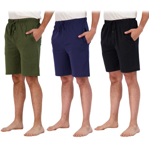 3-Pack: Men's Cotton Lounge Shorts with Pockets Clearance Store Sale Online