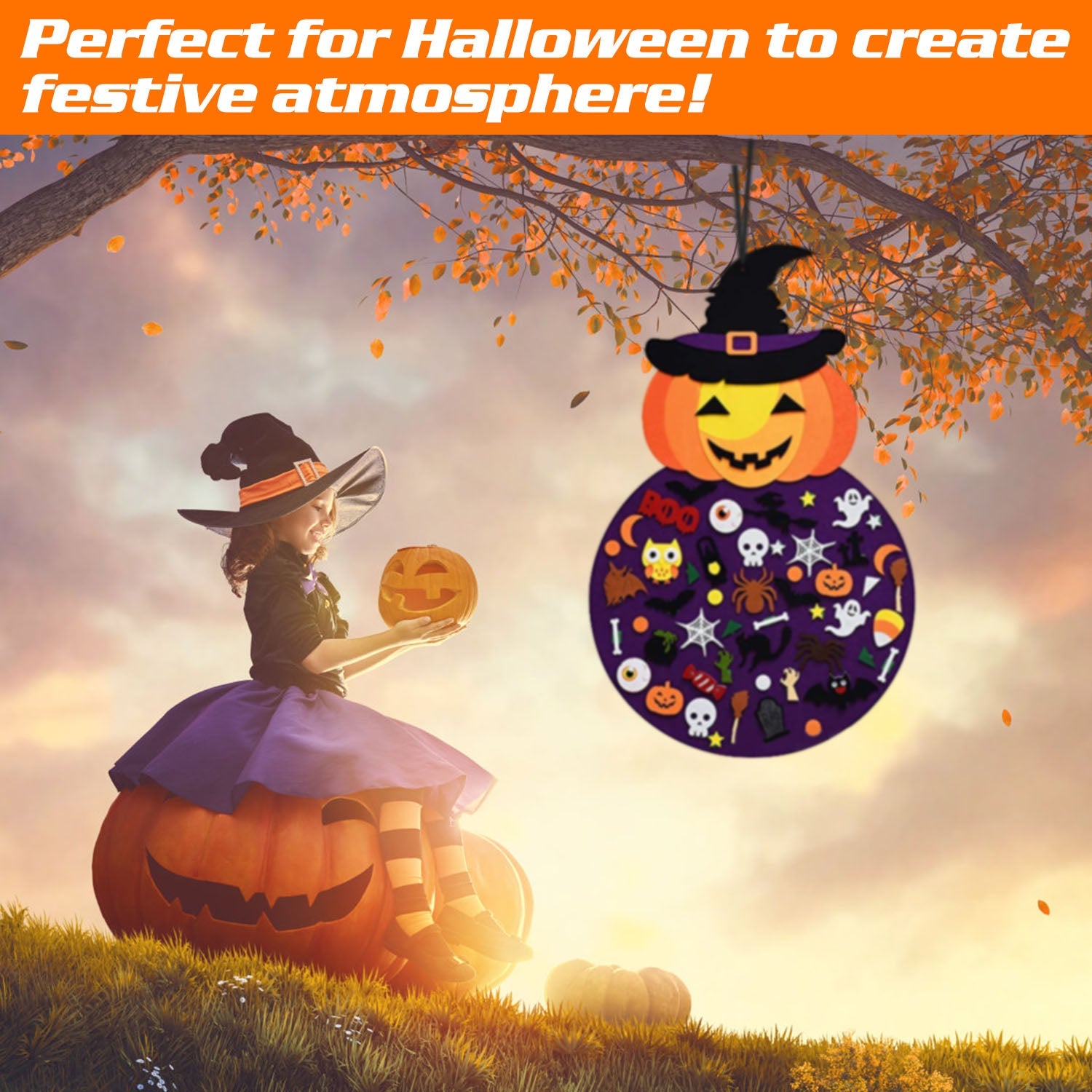 51-Pieces: Felt Pumpkin Witch Hanging Décor Buy Cheap Great Deals