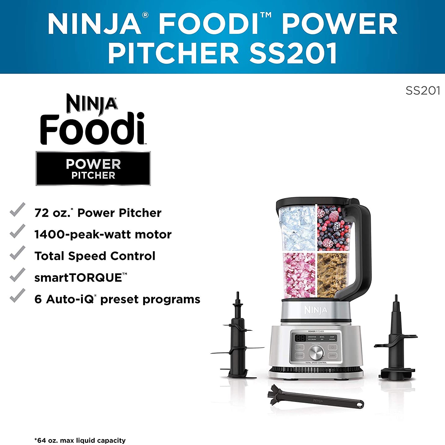 Ninja SS201 Foodi Power Pitcher (Refurbished) 2025 Newest Sale Online