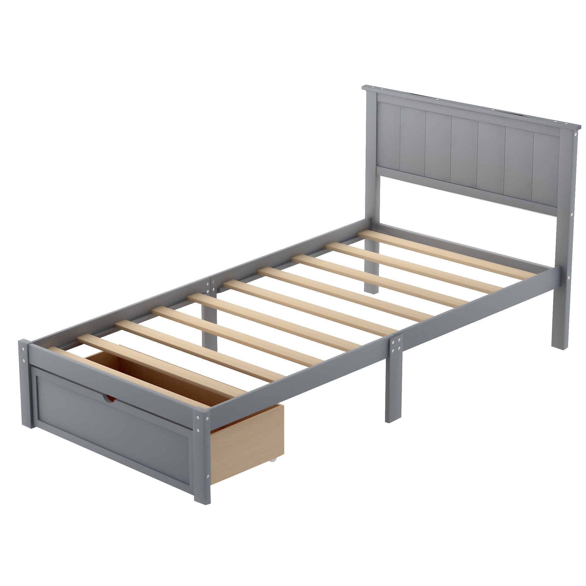 Twin Size Platform Bed with Storage Discount Order