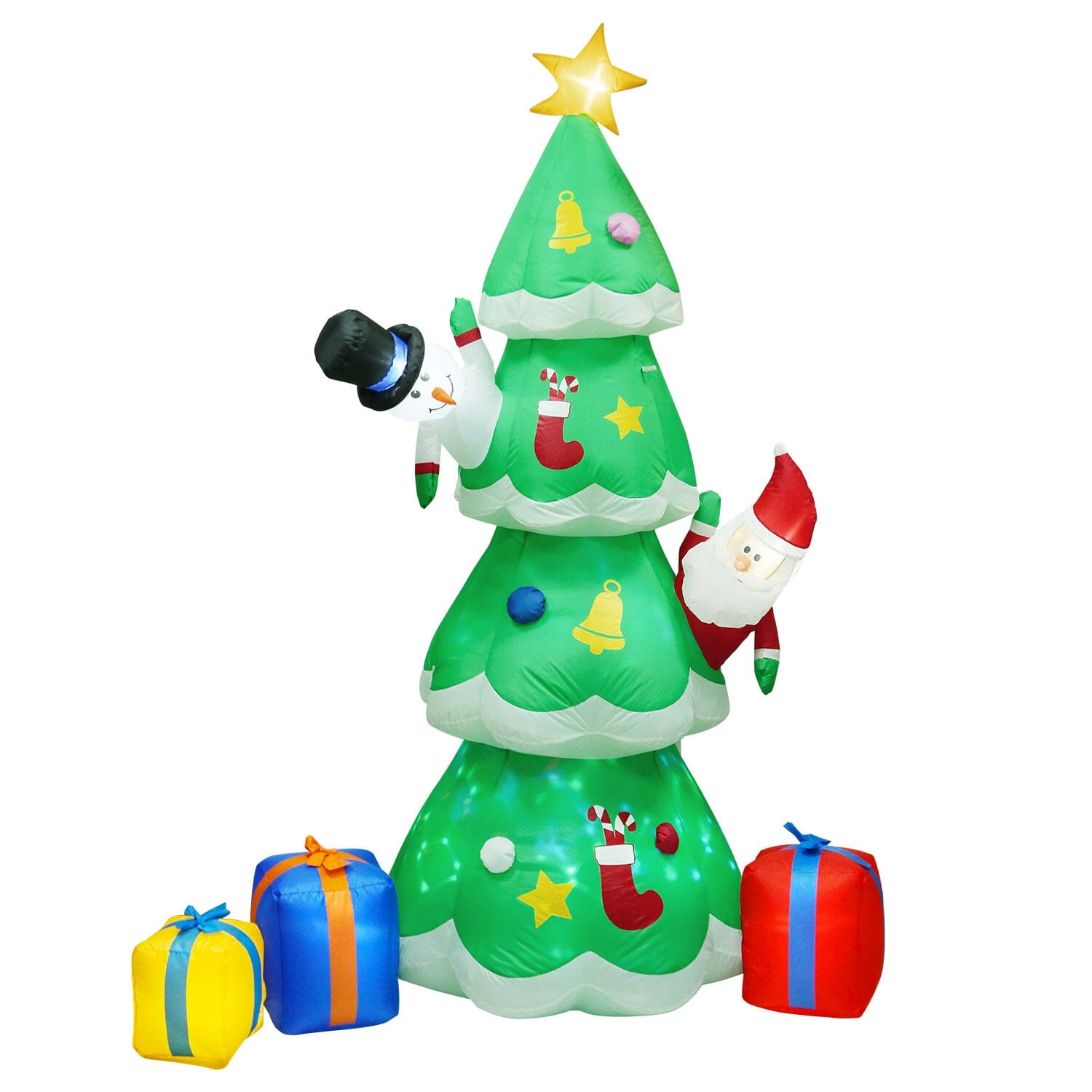 Christmas Tree Inflatable Decoration with LED Light Built-in Air Blower Discount Footaction