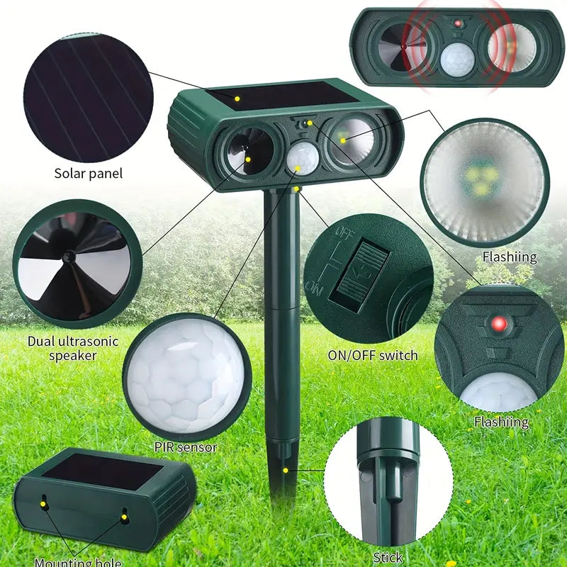 Solar Ultrasonic Animal Repeller with Motion Detector For Cheap Sale Online