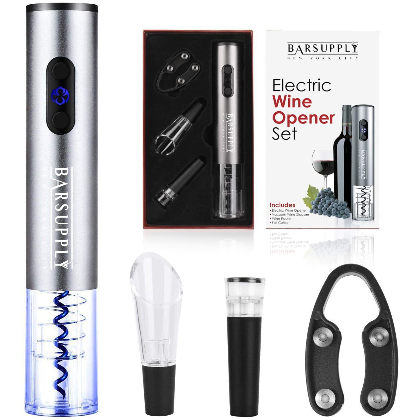 4-Piece Set: Electric Wine Bottle Opener Buy Cheap Big Sale