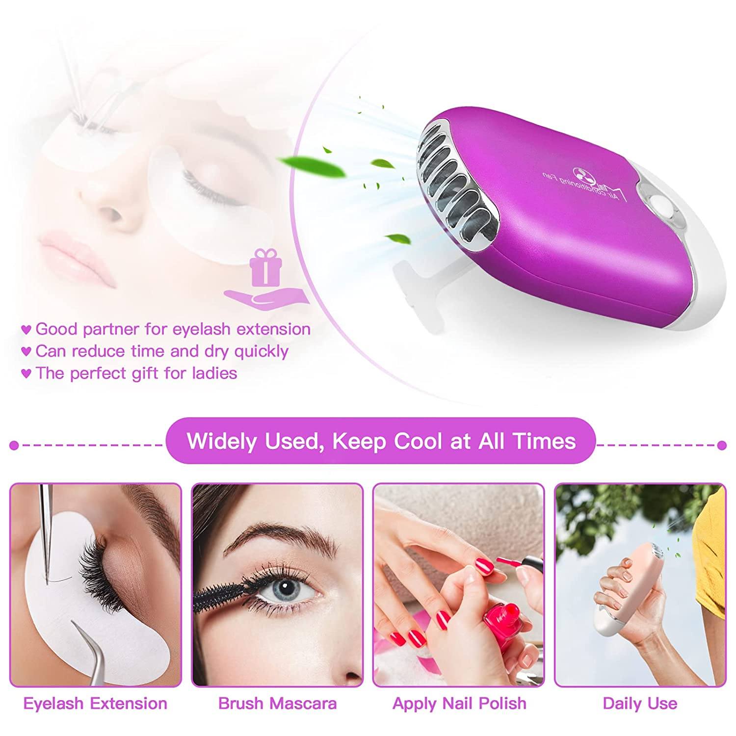 2-Piece: Rechargeable Handheld Mini Eyelash Fan Buy Cheap For Nice