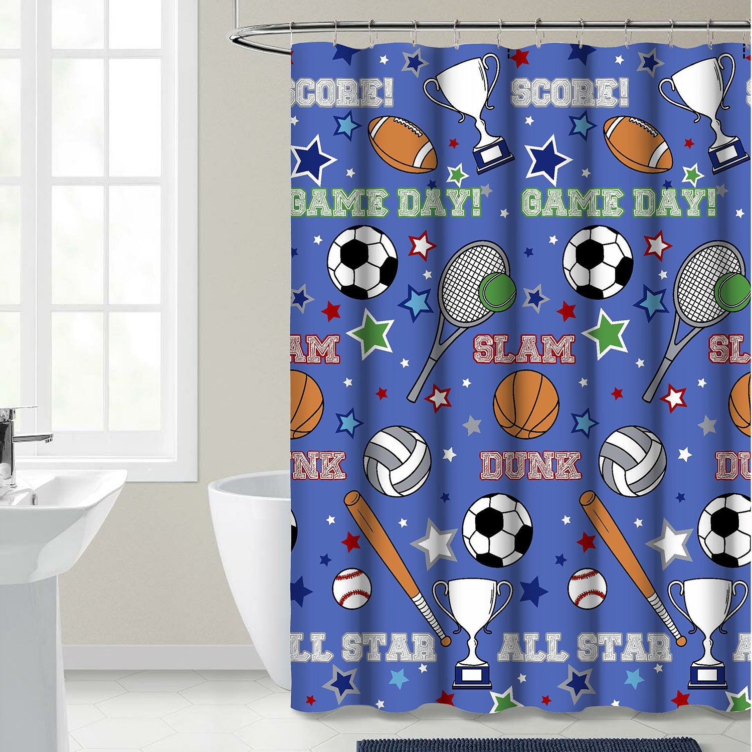 Kidz Mix Game Day Shower Curtain Great Deals Cheap Pice