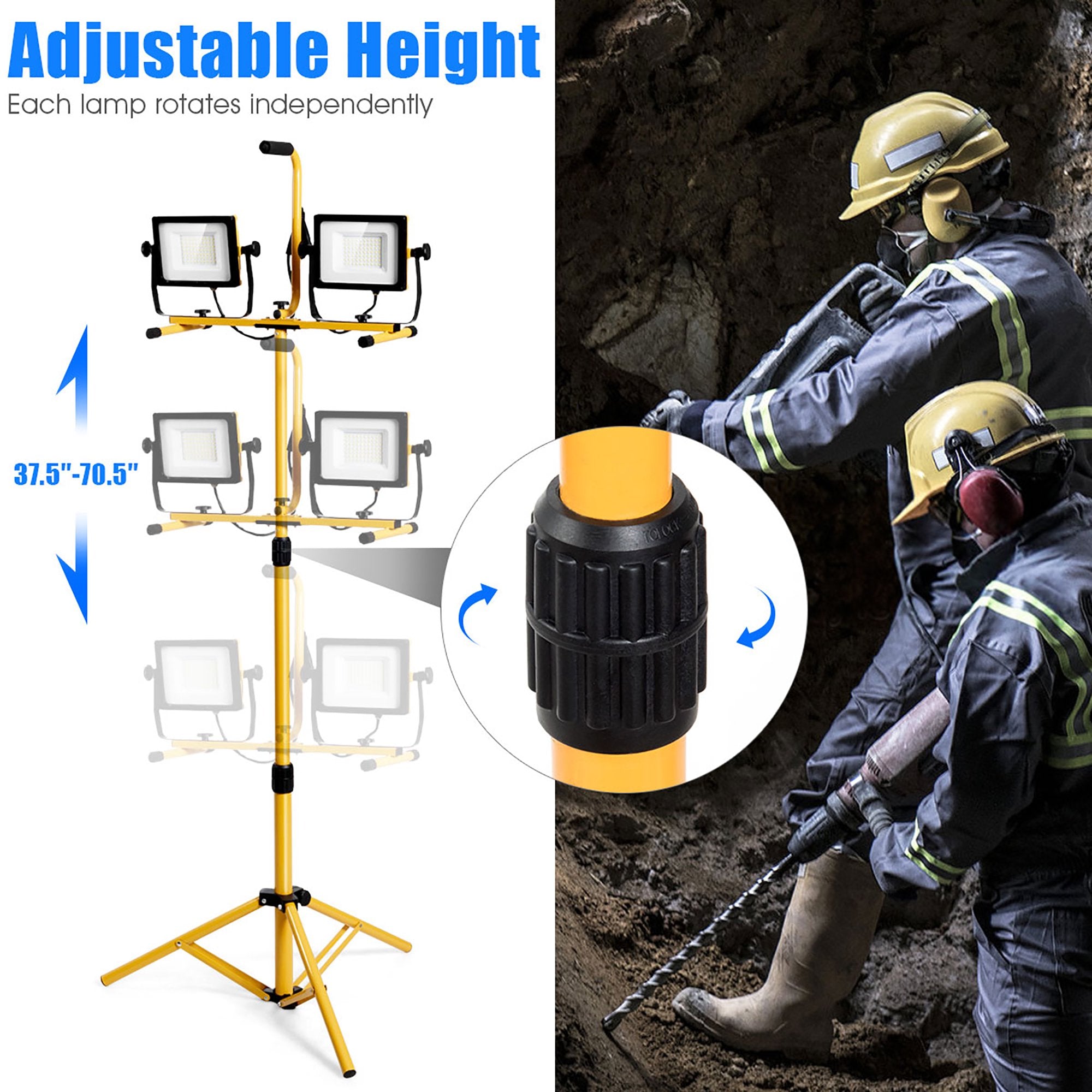 LED Dual-Head Work Light with Adjustable Tripod Stand Clearance Great Deals