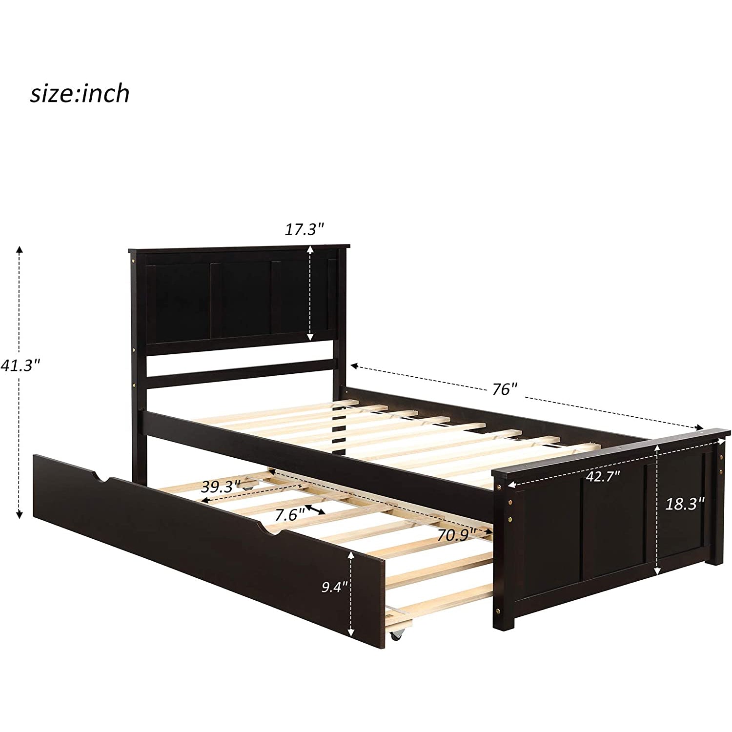 Twin Size Platform Bed with A Trundle Clearance Online Official Site