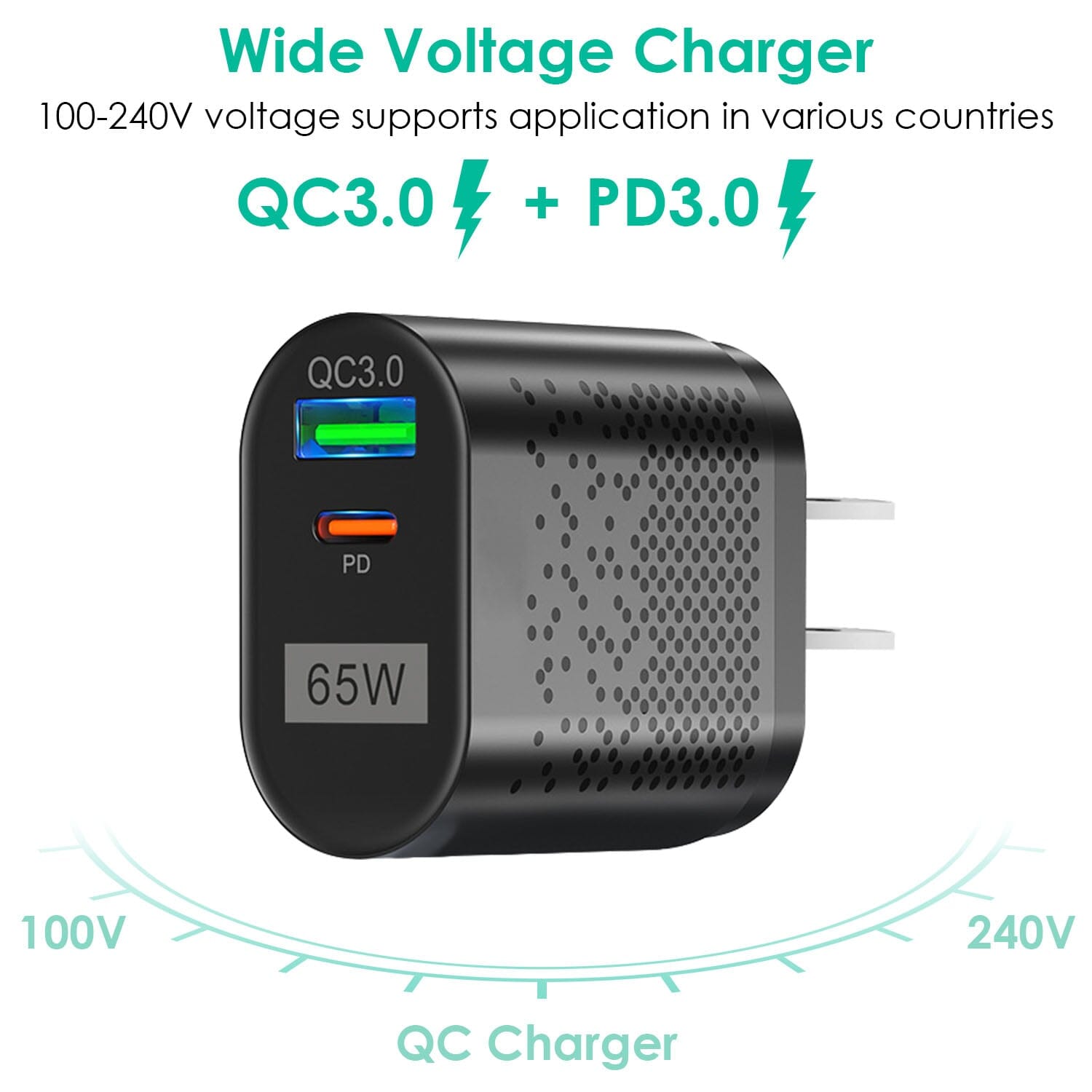 65W Type C Fast Wall Charger PD QC3.0 Adapter Top Quality Sale Online