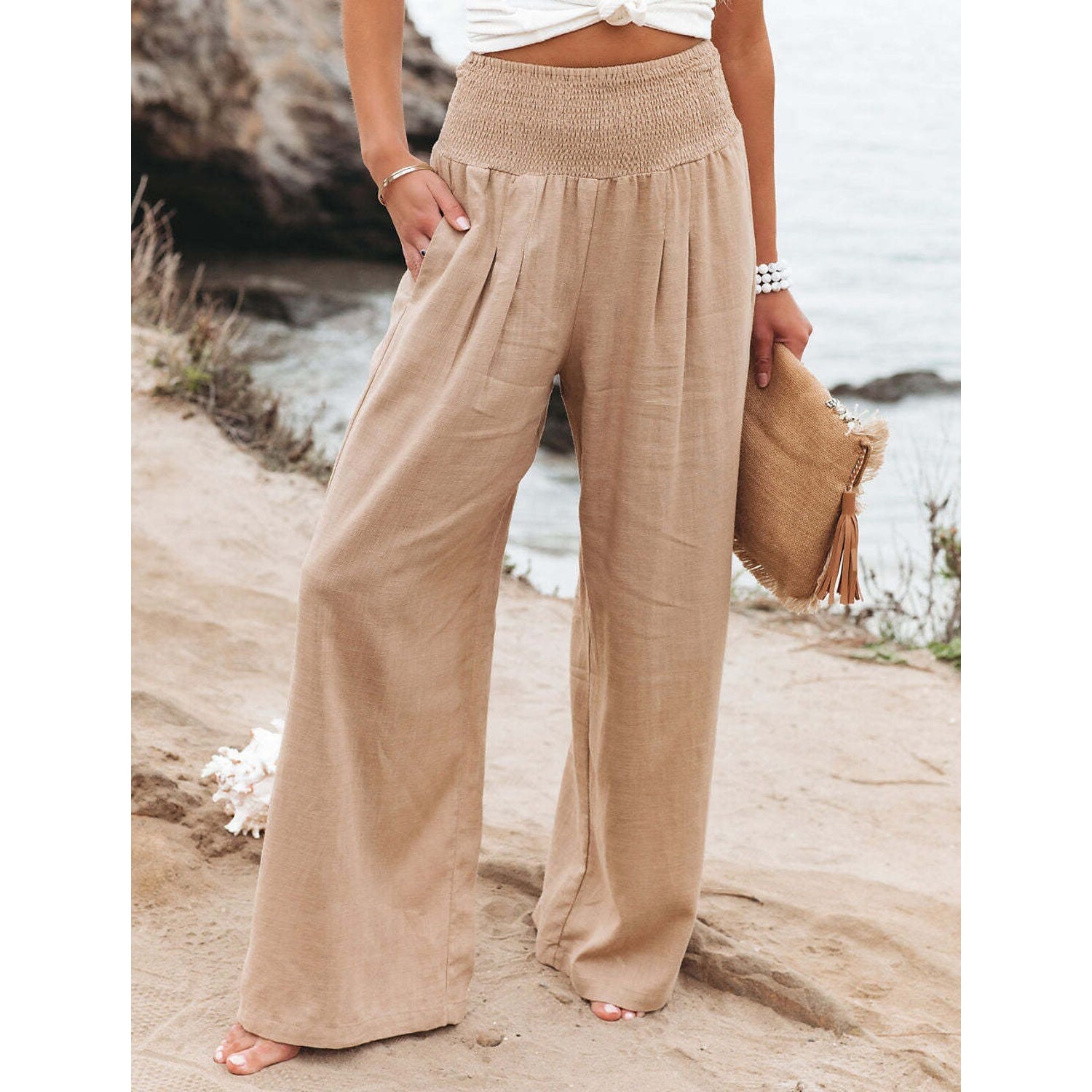 Women's High Waist Loose Wide Leg Pants Classic Cheap Pice