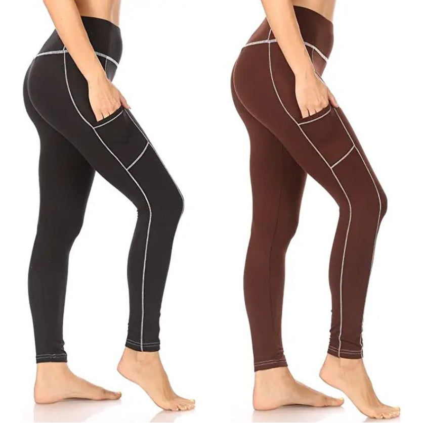 2-Pack: Women's Fleece Lined Active Leggings with Pockets Pick A Best Cheap Pice