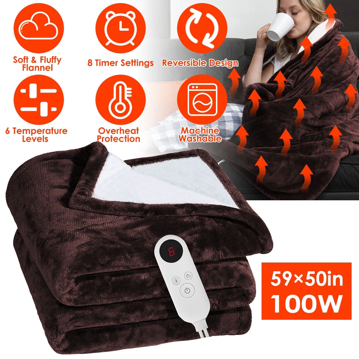 Electric Heated Flannel Throw Blanket Cheapest Cheap Online