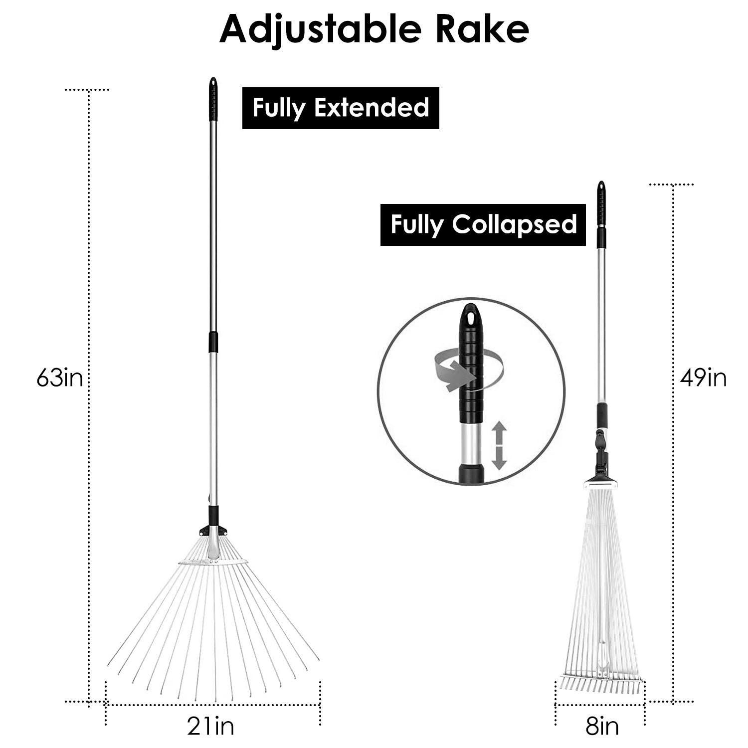 15-Teeth Expanding Stainless Steel Rake Discount Countdown Package