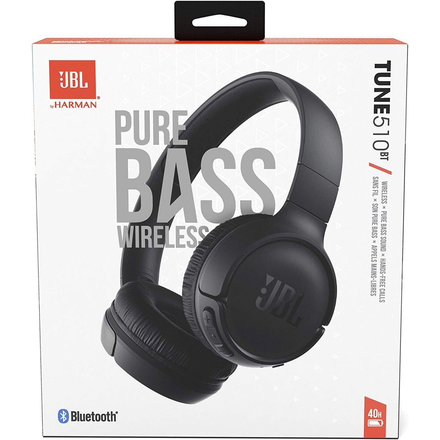 JBL Tune 510BT: Wireless On-Ear Headphones with Purebass Sound - Black  (Refurbished) Clearance Fake