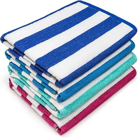 3-Pack: 30 x 60 Ultra-Soft 100% Cotton Striped Pool Cabana Hotel Beach Towels Recommend Sale Online