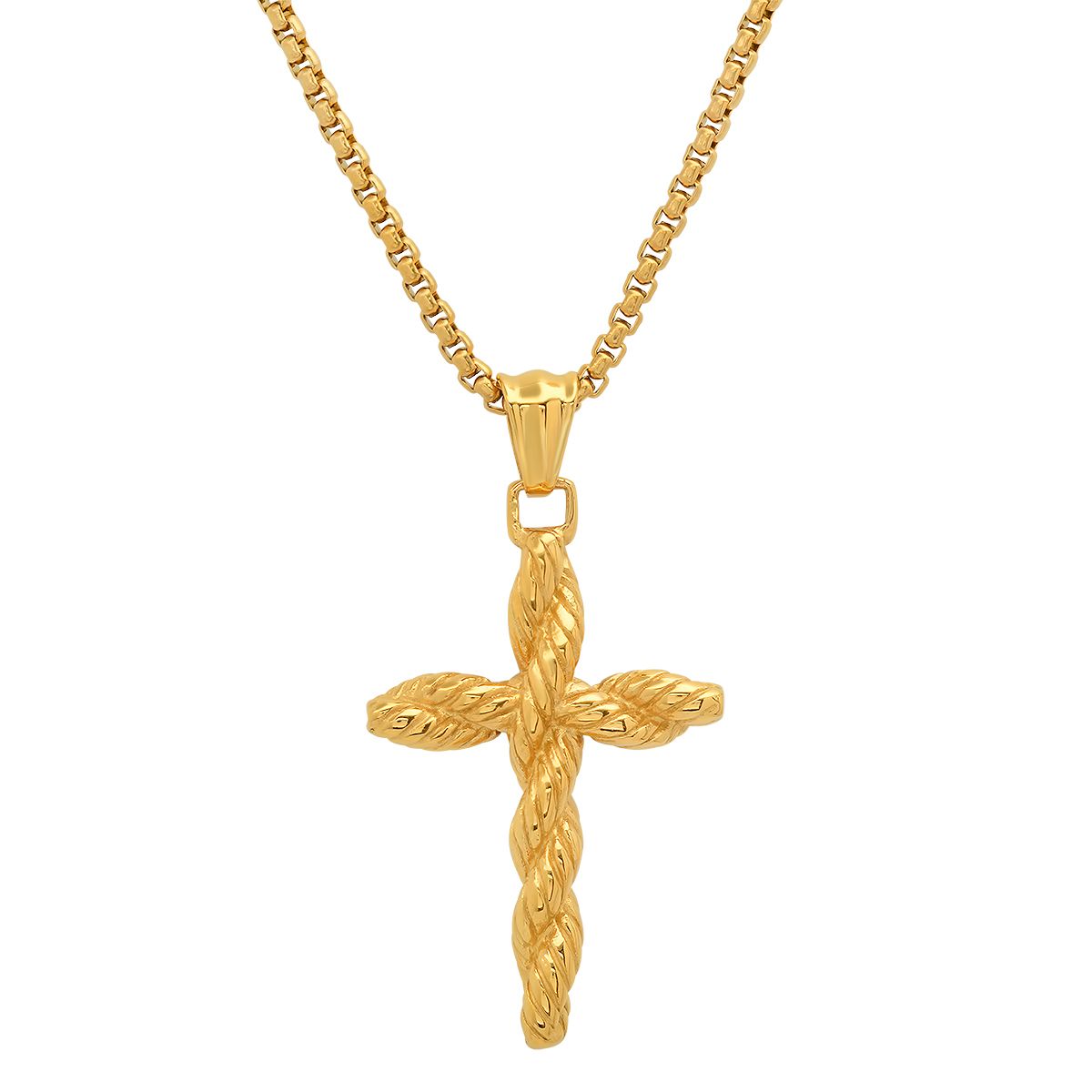 Men's Stainless Steel Twisted Rope Cross Pendant Cheap Sale Lowest Pice